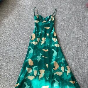 Emerald Green Floral Maxi Slip Dress